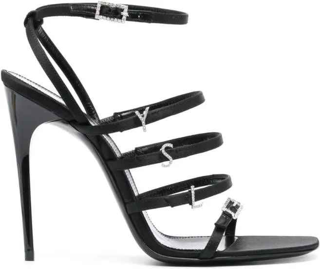 Black Saint Laurent Jerry 110mm Silk-Satin Sandals