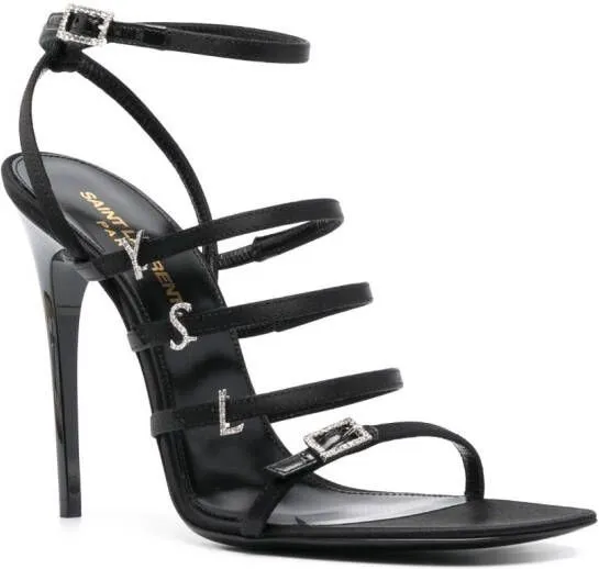 Black Saint Laurent Jerry 110mm Silk-Satin Sandals