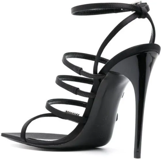 Black Saint Laurent Jerry 110mm Silk-Satin Sandals