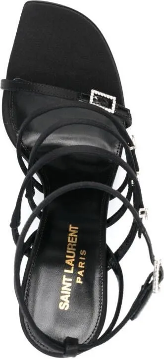 Black Saint Laurent Jerry 110mm Silk-Satin Sandals