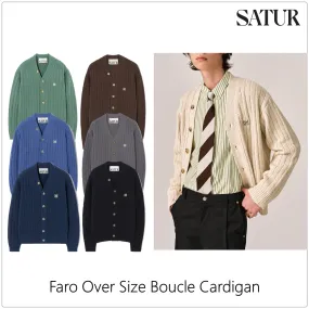 SATUR cotton logo cardigans with long sleeves for street style