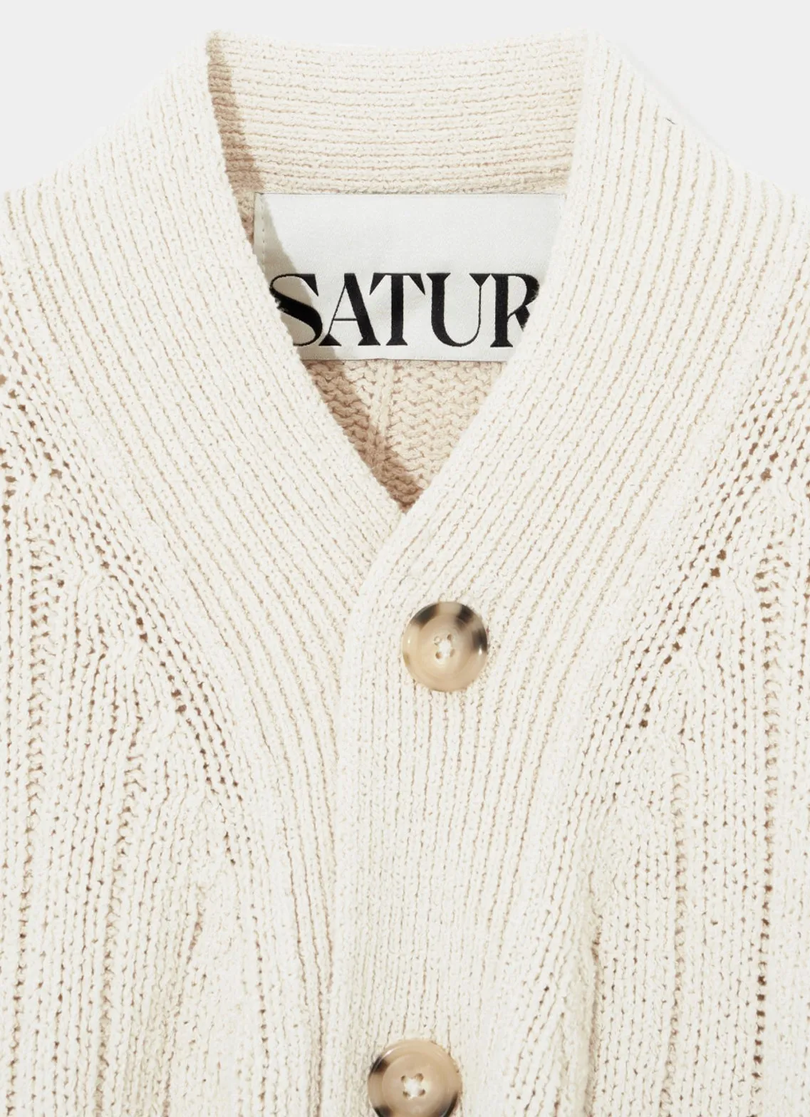 SATUR cotton logo cardigans with long sleeves for street style