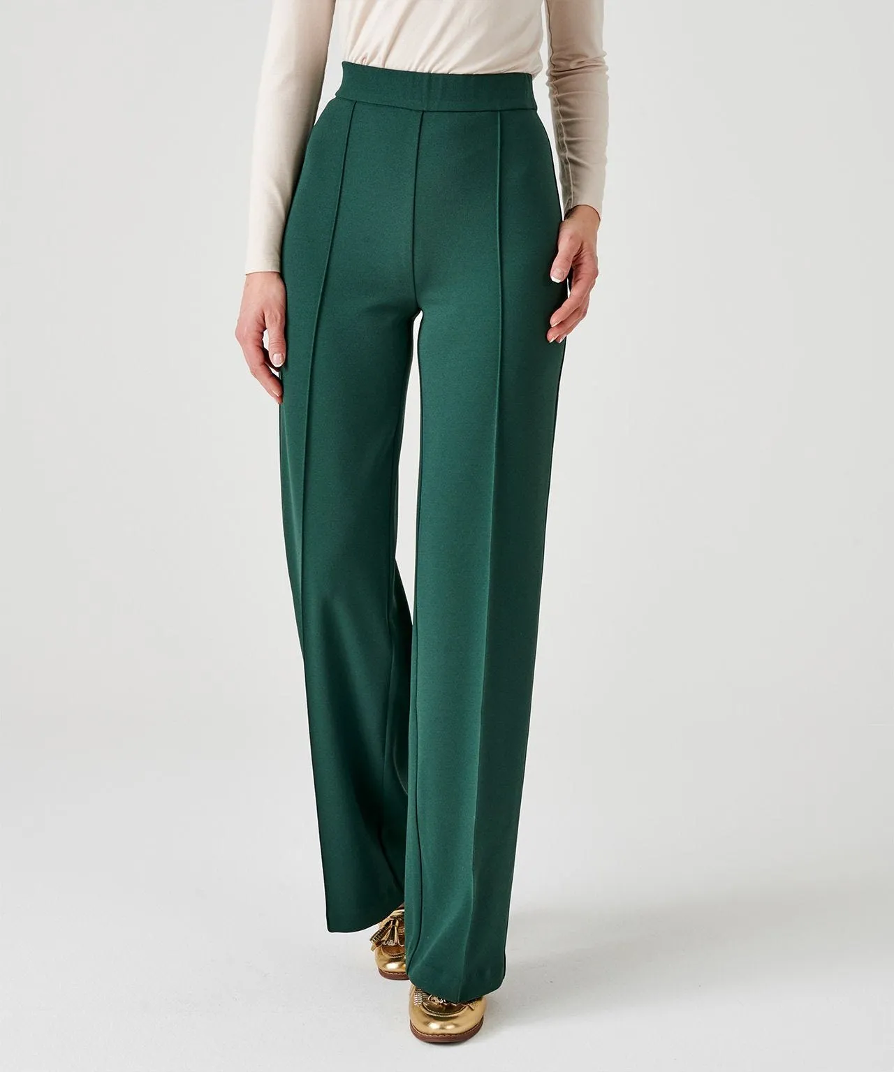 Comfort Fit Wide-Leg Trousers