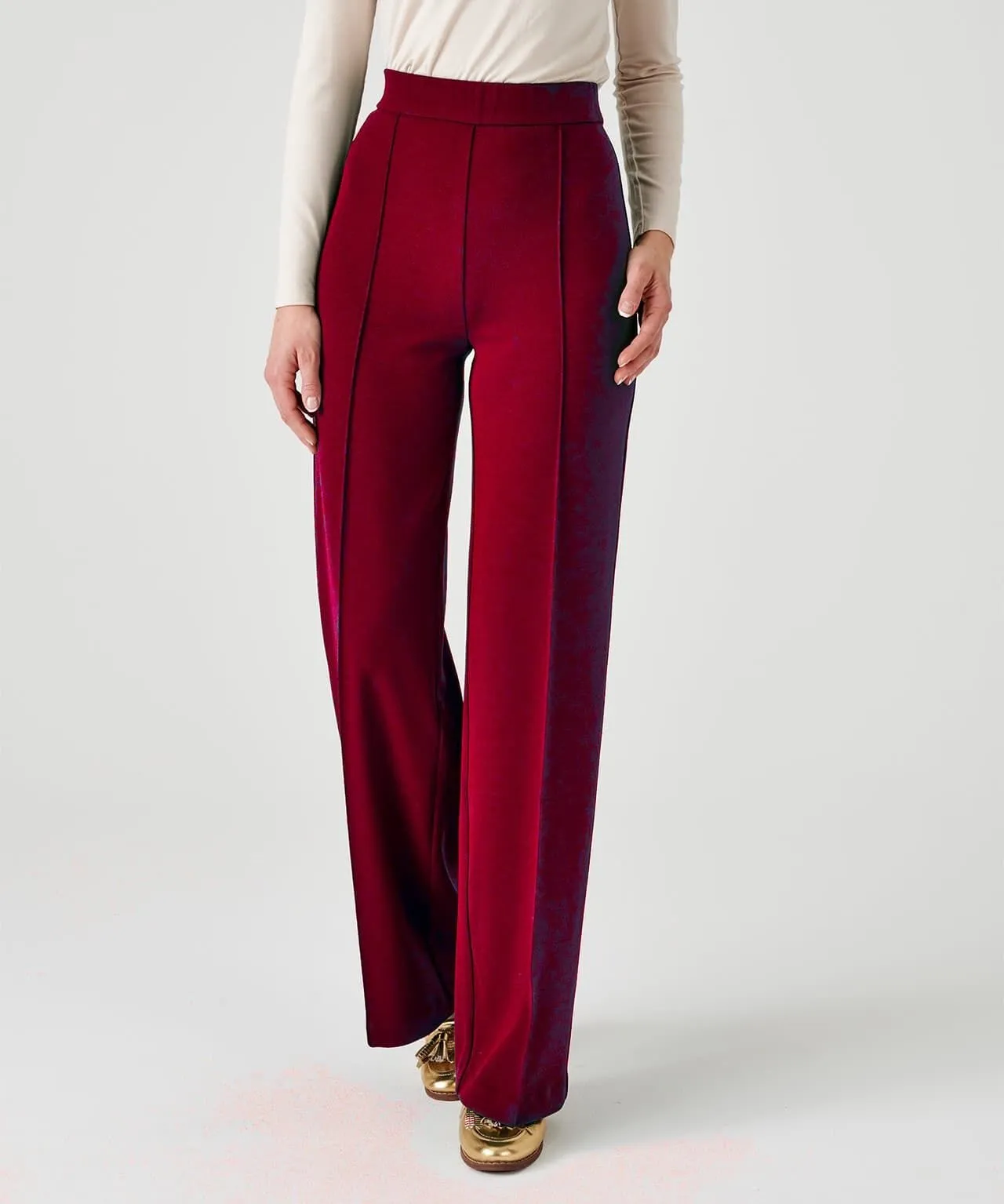 Comfort Fit Wide-Leg Trousers