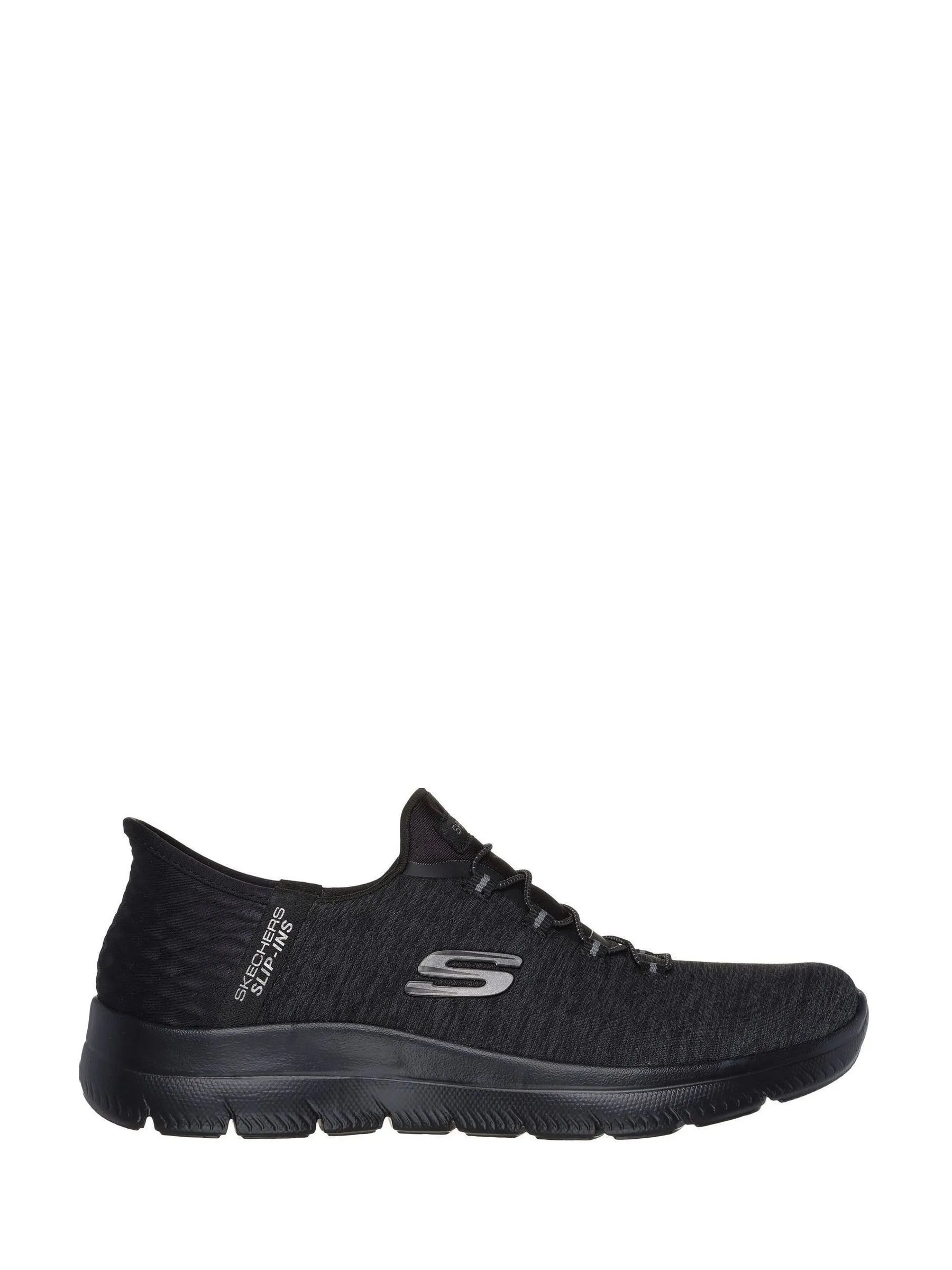 Skechers Black Chrome Pink Womens Slip In Summits Dazzling Haze Trainers