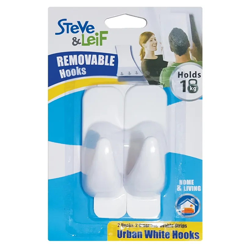 SL WHITE REMOVABLE HOOK MEDIUM SL-H2012W 2PPP