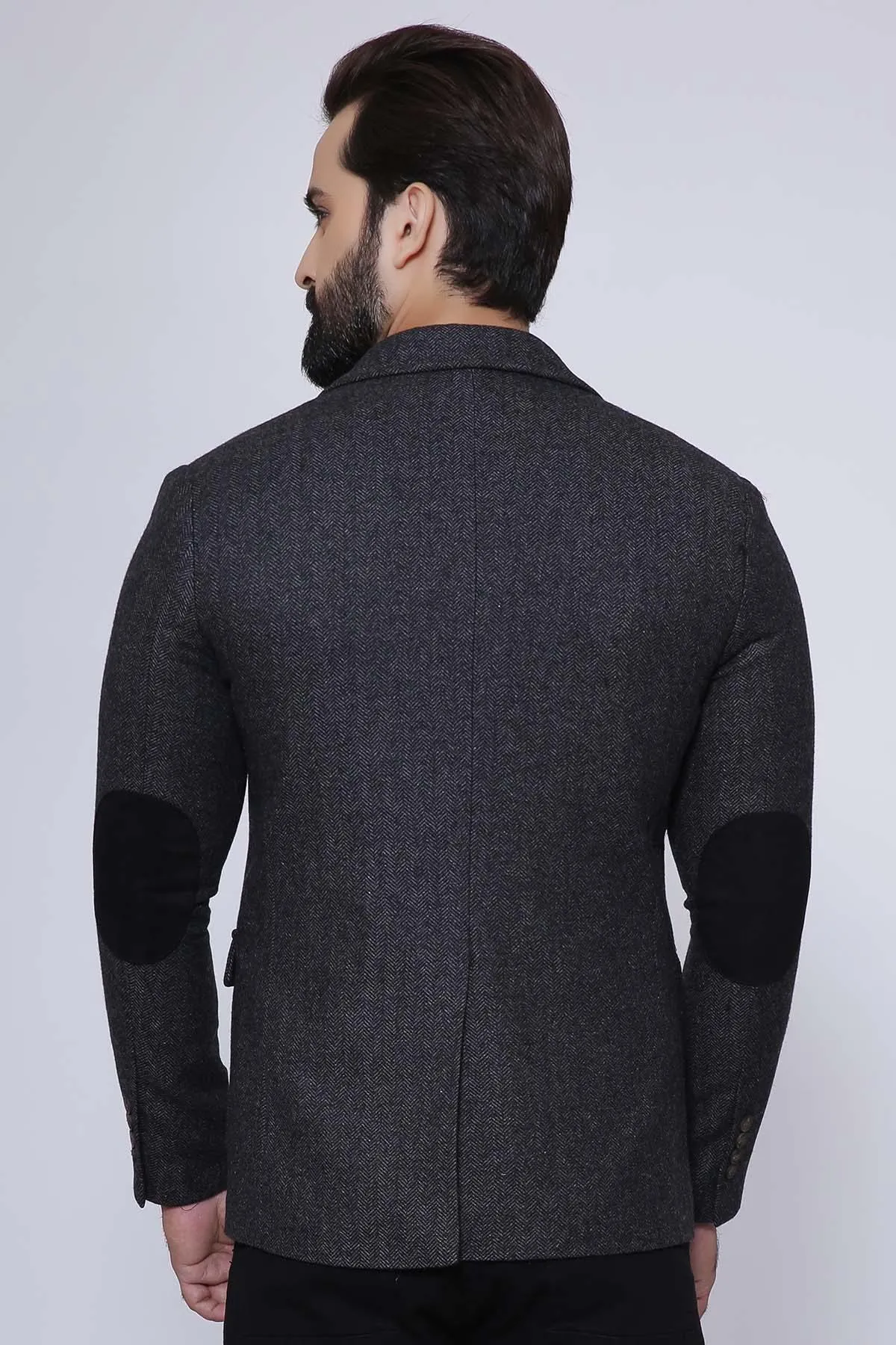 Slim Fit Charcoal Casual Coat