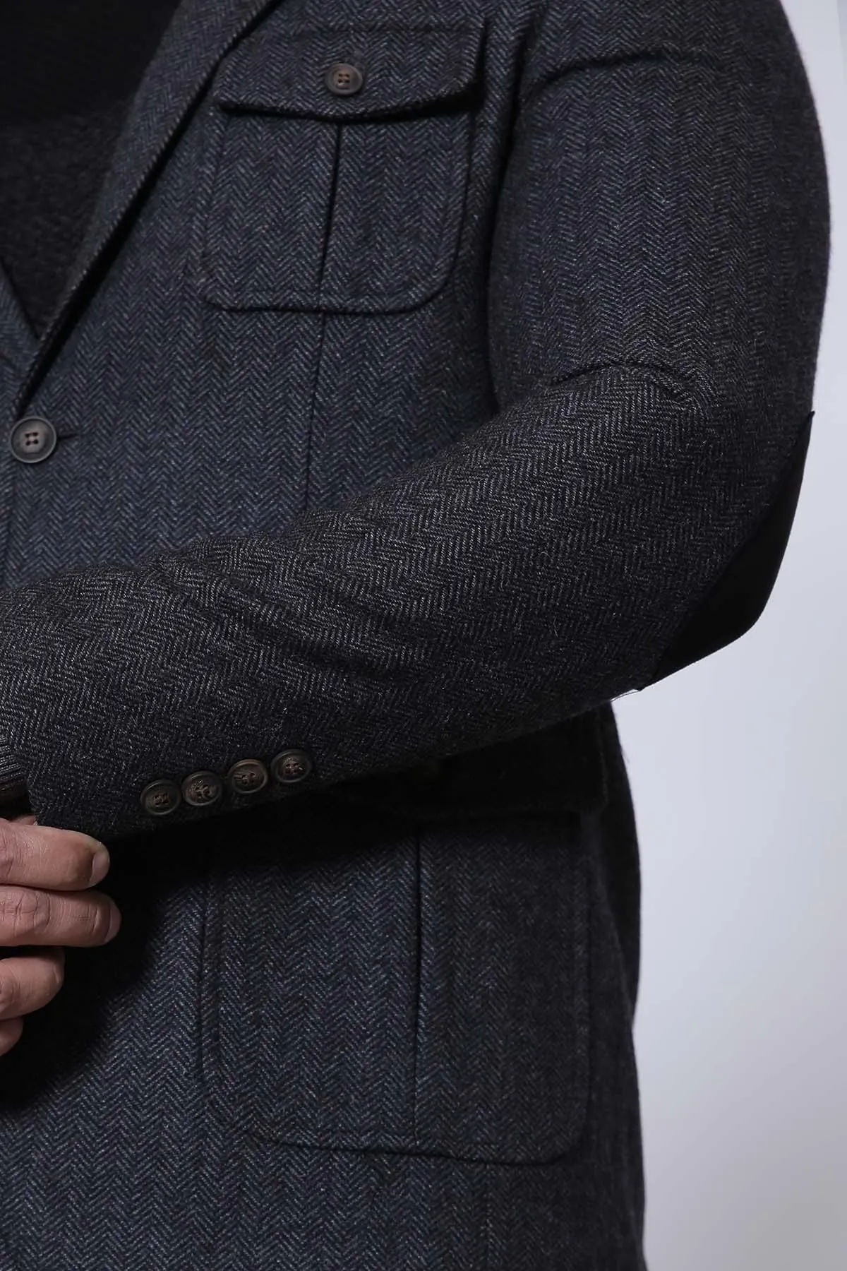 Slim Fit Charcoal Casual Coat