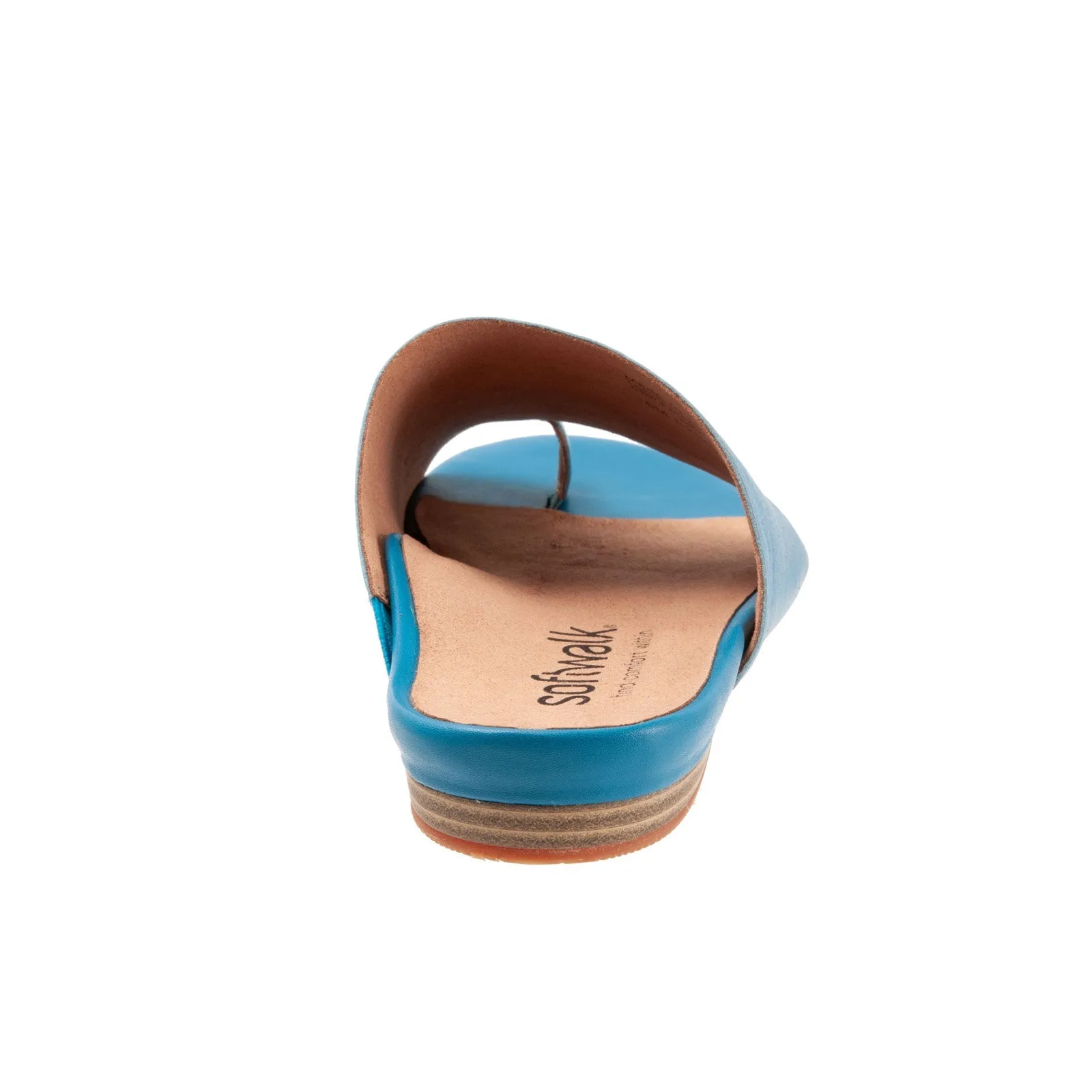 Softwalk Corsica Blue Narrow Leather Slides Sandals Shoes