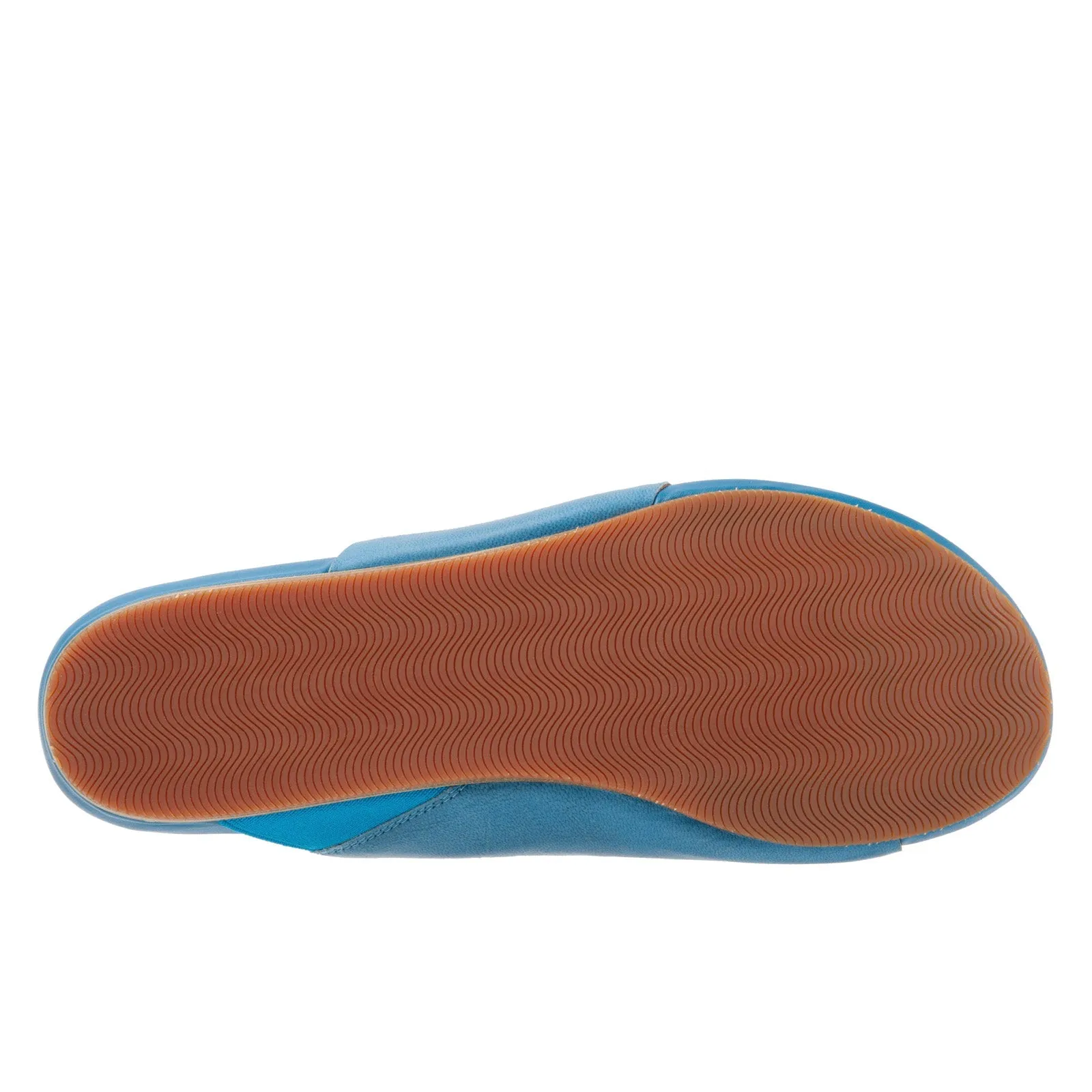 Softwalk Corsica Blue Narrow Leather Slides Sandals Shoes