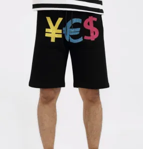 Stoned Black Currency Shorts for Men (Size C7)