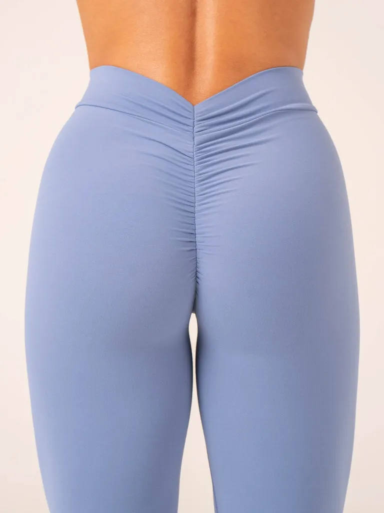 Stonewash Blue Scrunch Leggings