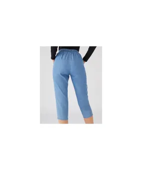 Cotton Crop Trousers with Straight Leg