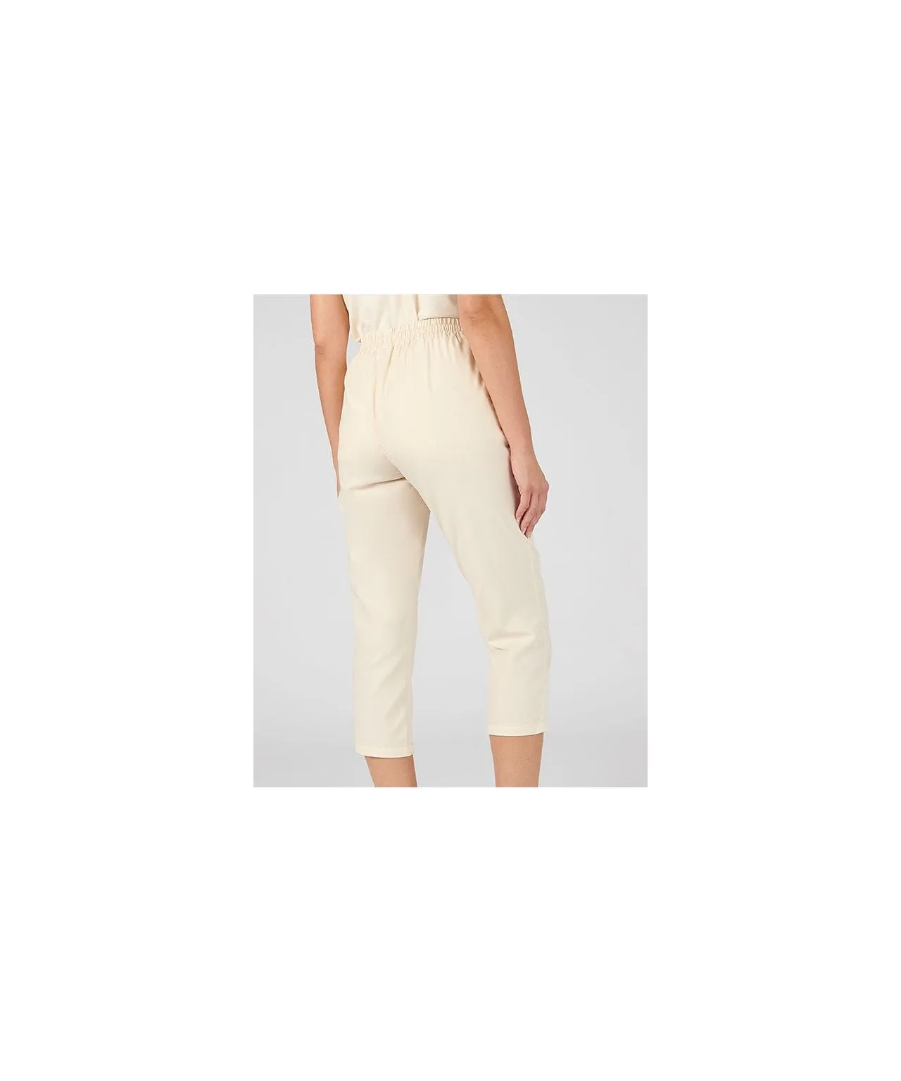 Cotton Crop Trousers with Straight Leg