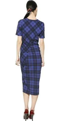 Stretch Dress with Check Pattern