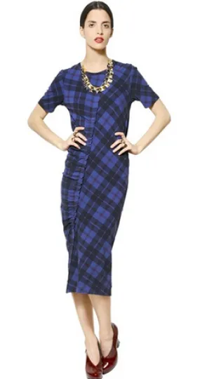 Stretch Dress with Check Pattern