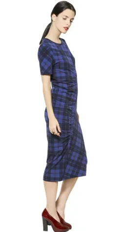 Stretch Dress with Check Pattern