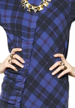 Stretch Dress with Check Pattern