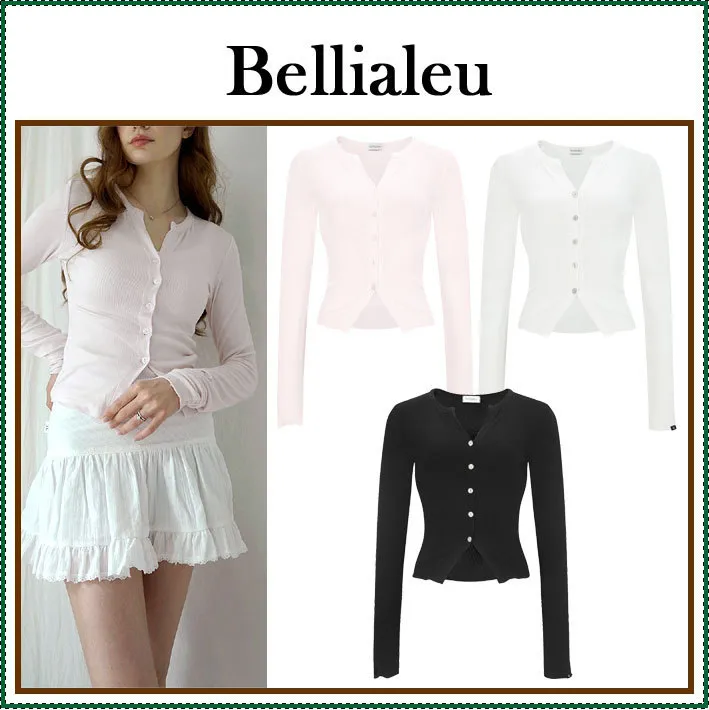 Stylish Long Sleeve Cardigans with Logo - BELLIALEU Street Style