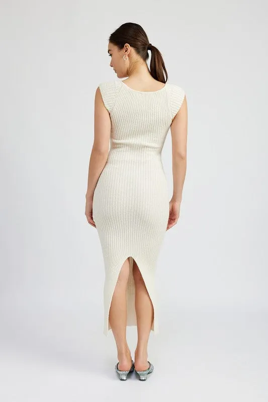 Feminine Bodycon Dress with Slit