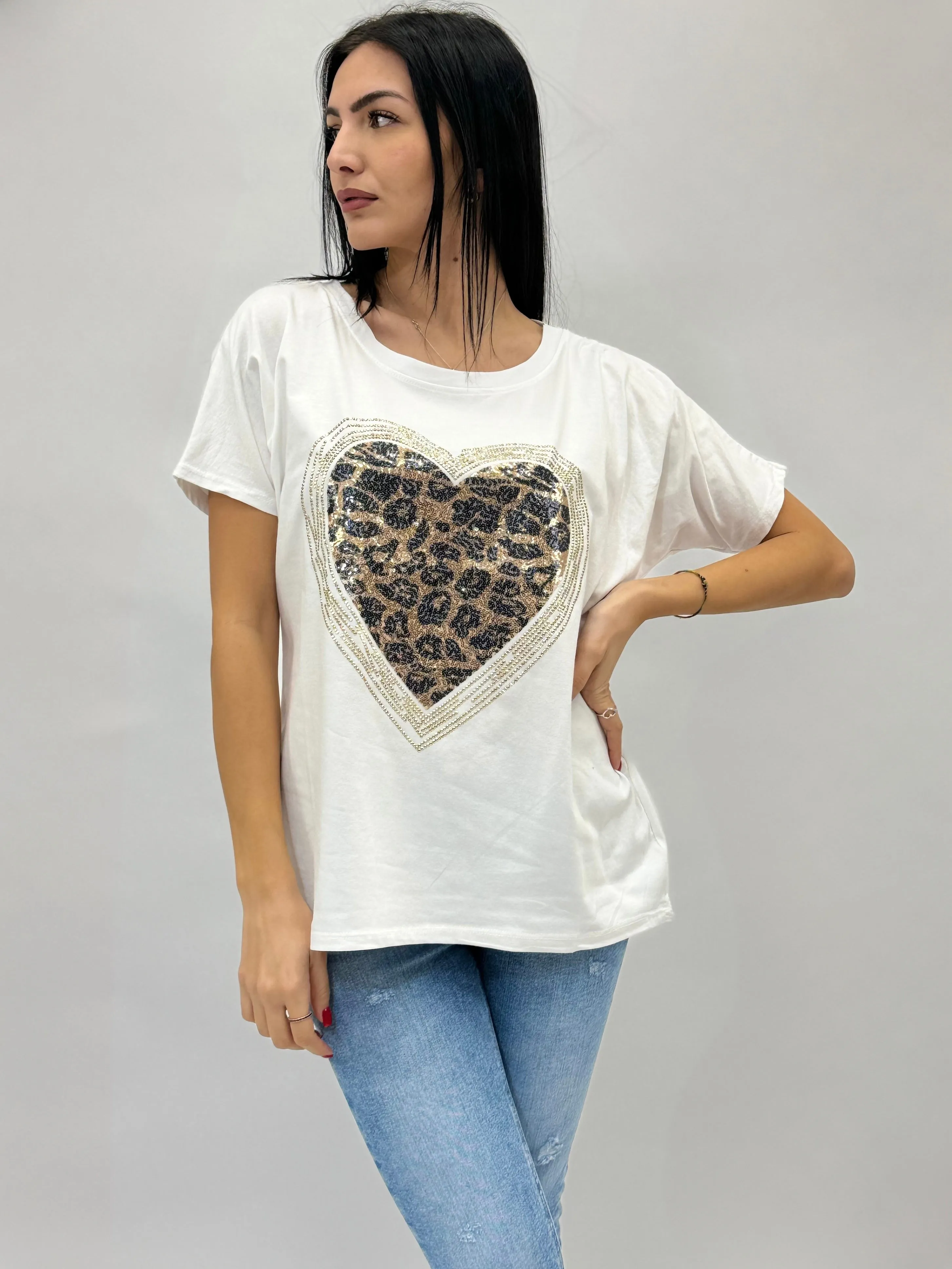 Animal Print Heart T-shirt