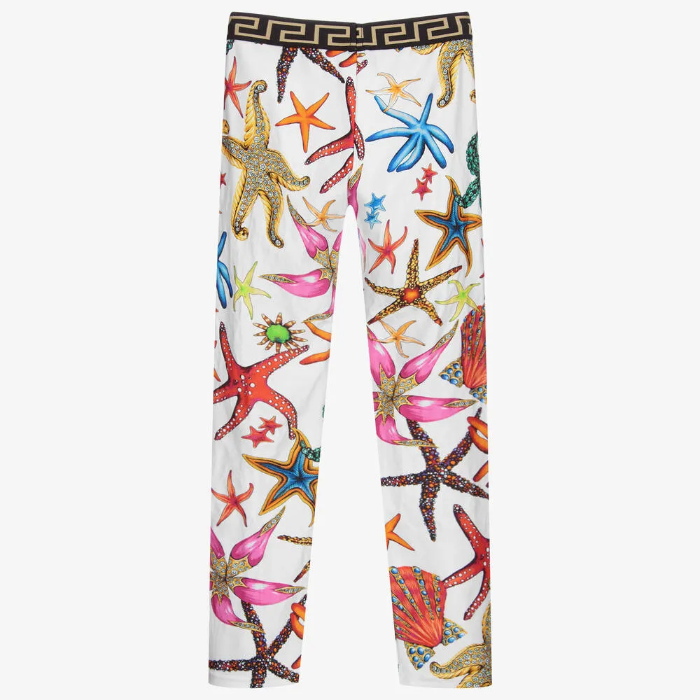 White Teen Logo Leggings