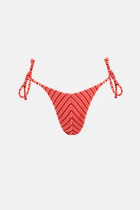 Terry Sands Red Sand High Cut Tie Side Bikini Bottoms