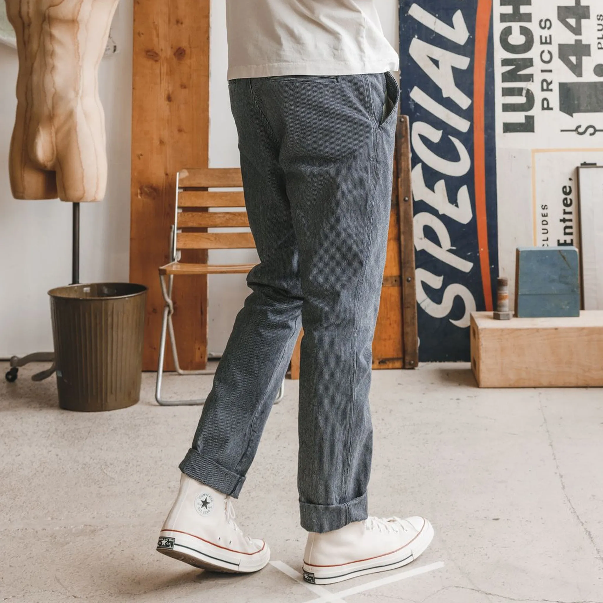 Morse Pant Washed Indigo Stripe