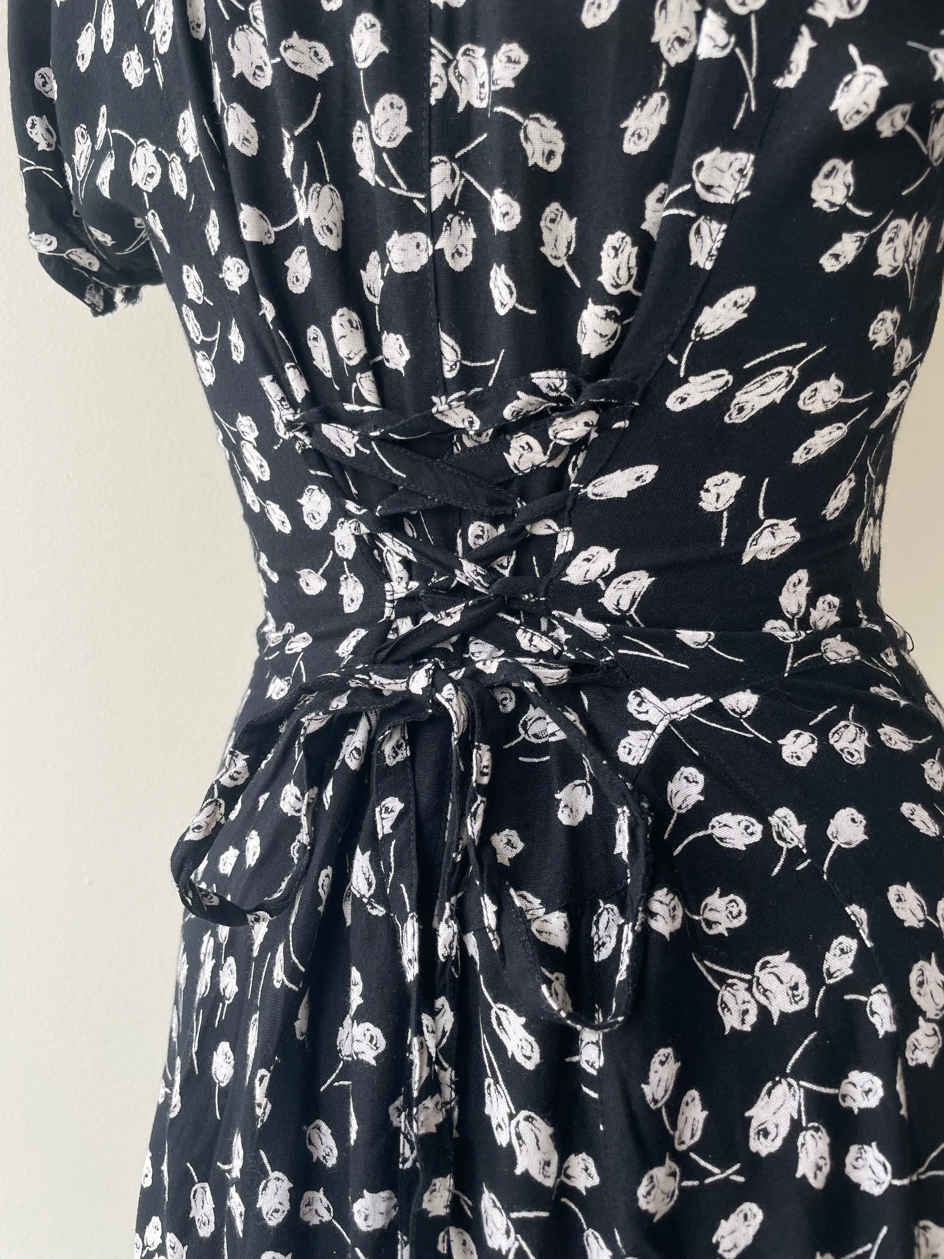 Vintage Roses Print Dress | 1990s