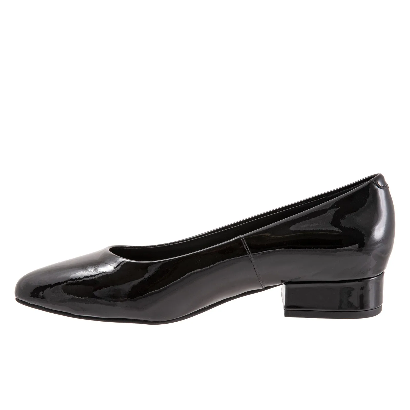 Trotters Jewel Black Narrow Leather Pumps Heels Shoes