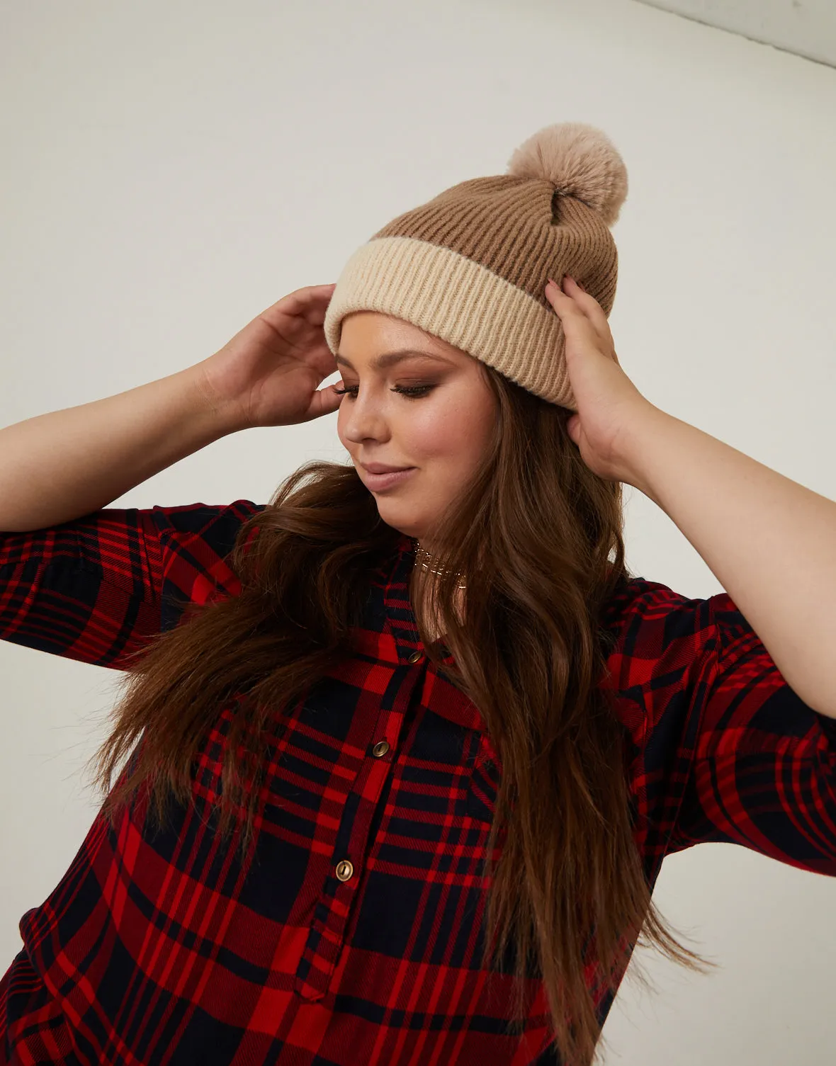 Ribbed Beanie in Two-Tone