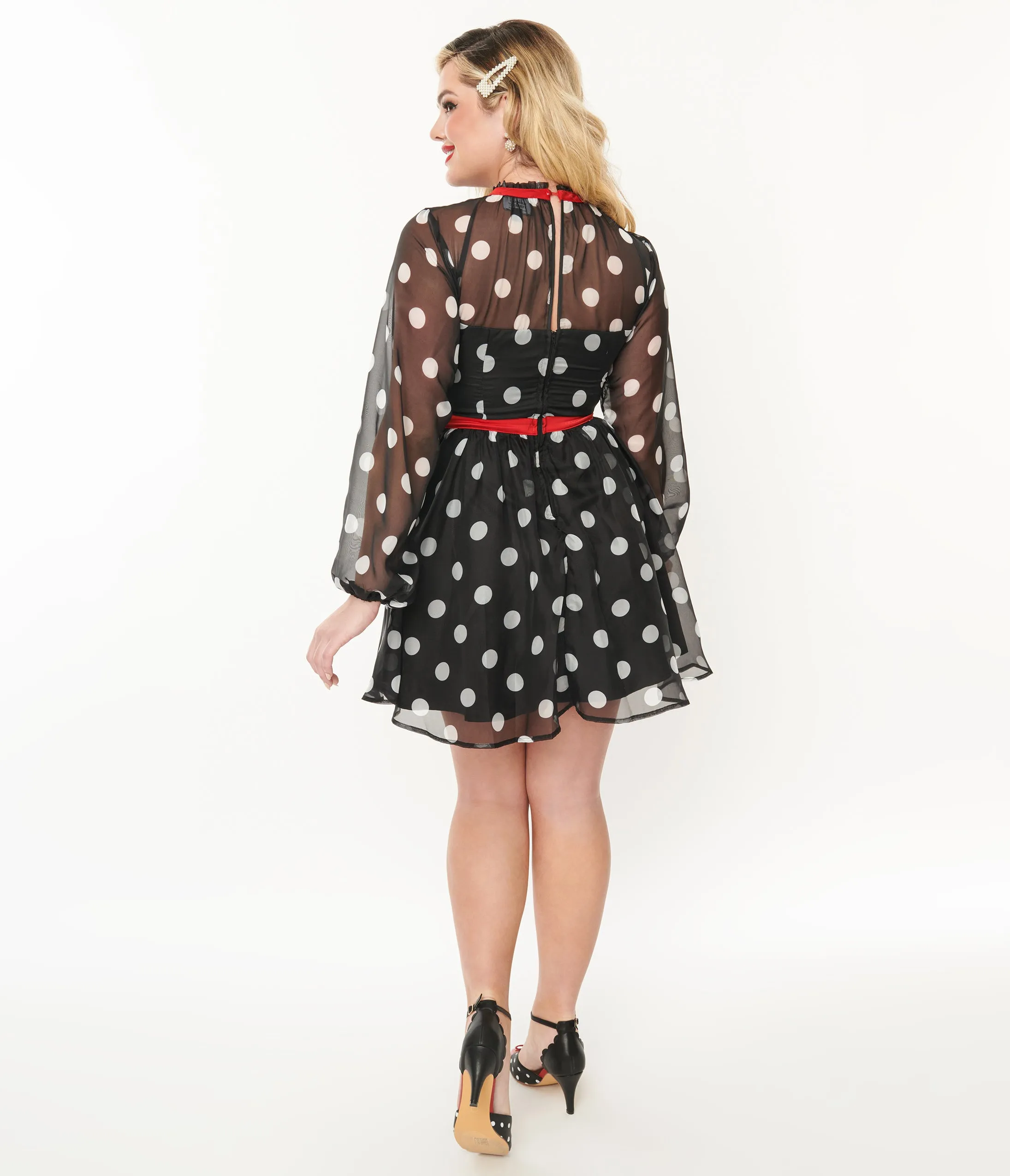 Black White Polka Dot Tulle Dress