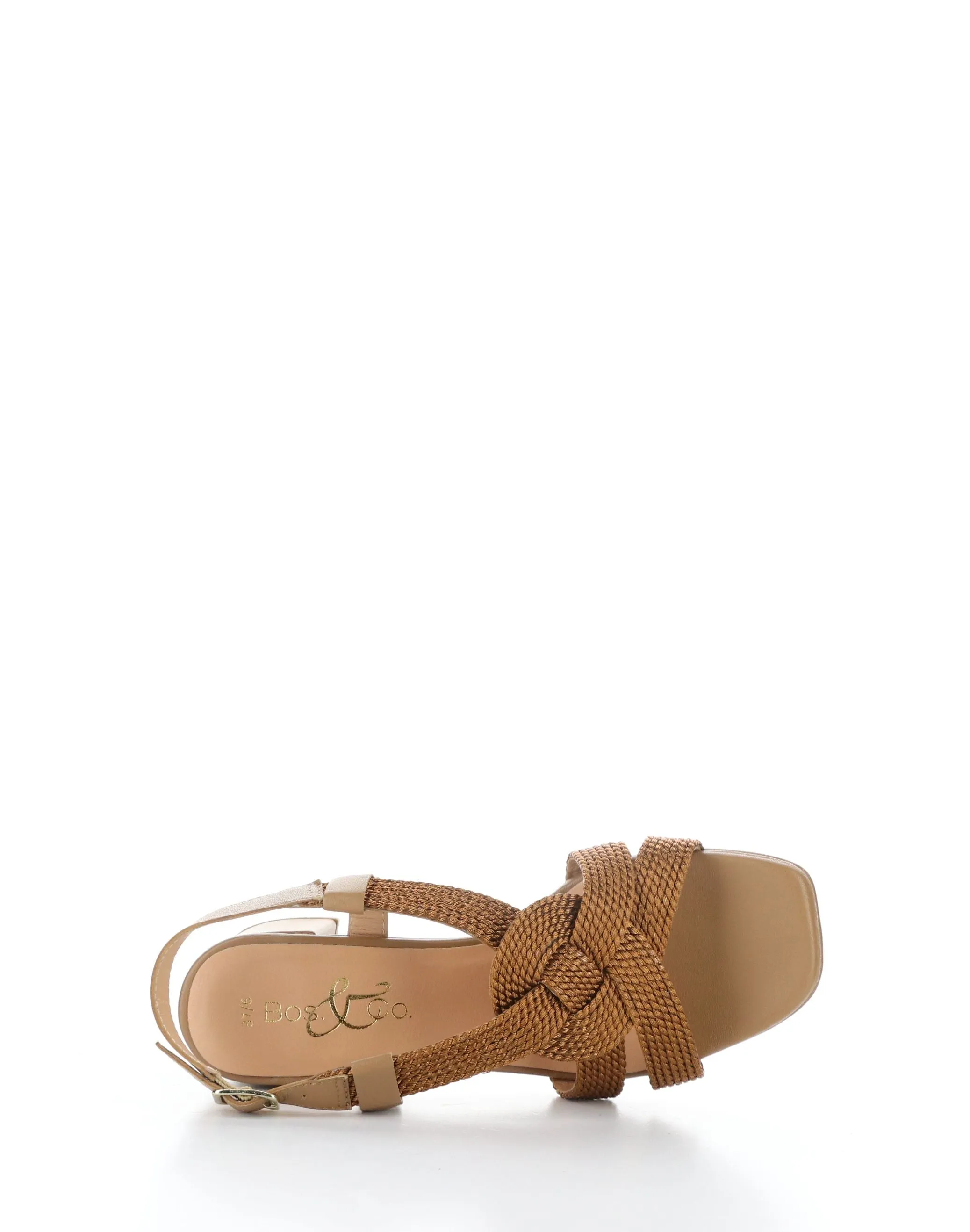 UPBEAT TAN Buckle Sandals - Vibrant Brown Strappy Shoes