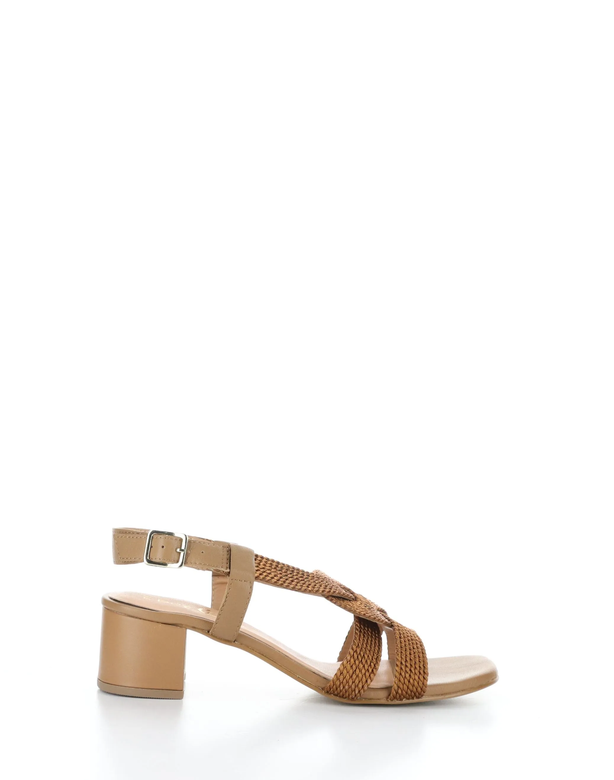 UPBEAT TAN Buckle Sandals - Vibrant Brown Strappy Shoes