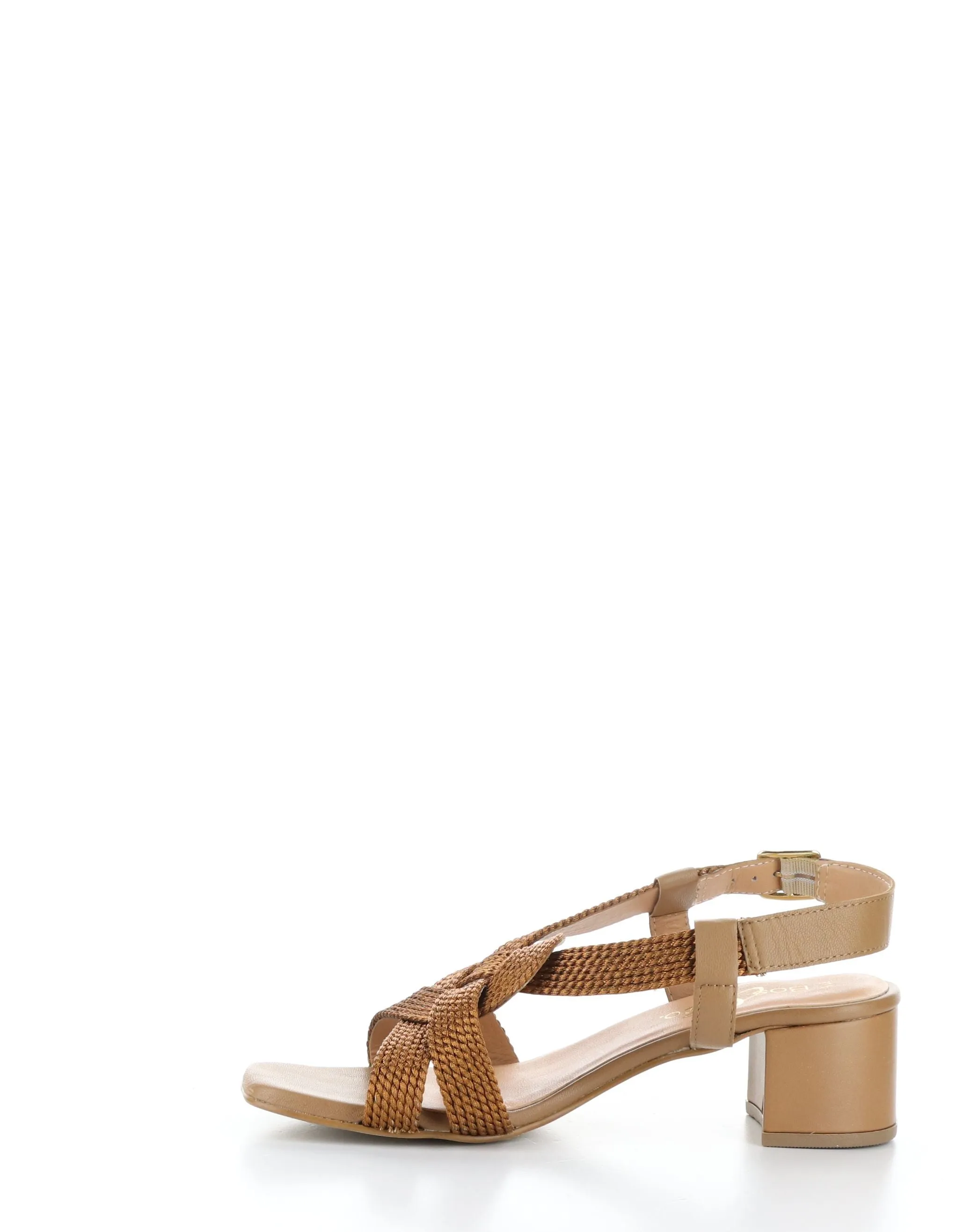 UPBEAT TAN Buckle Sandals - Vibrant Brown Strappy Shoes