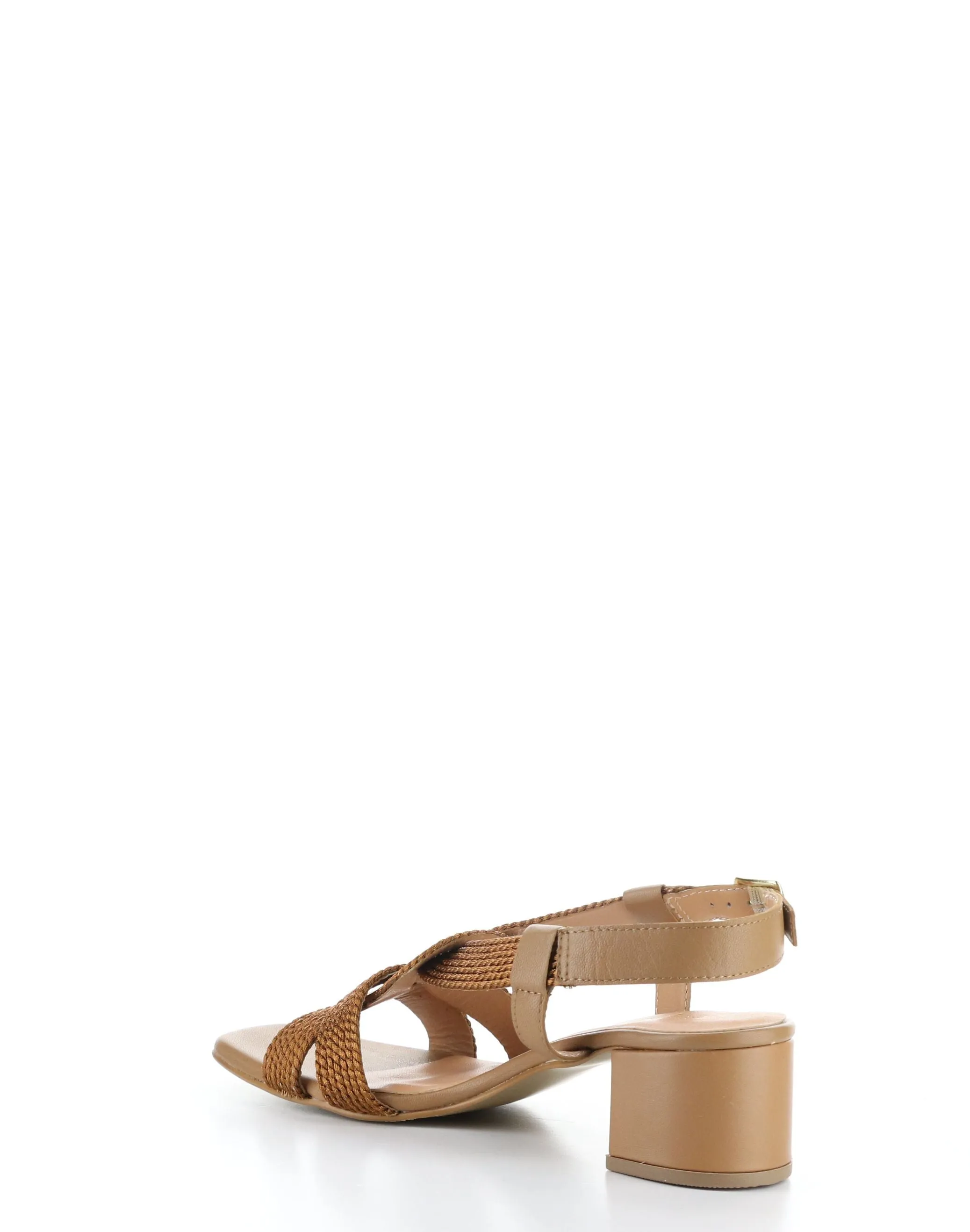 UPBEAT TAN Buckle Sandals - Vibrant Brown Strappy Shoes