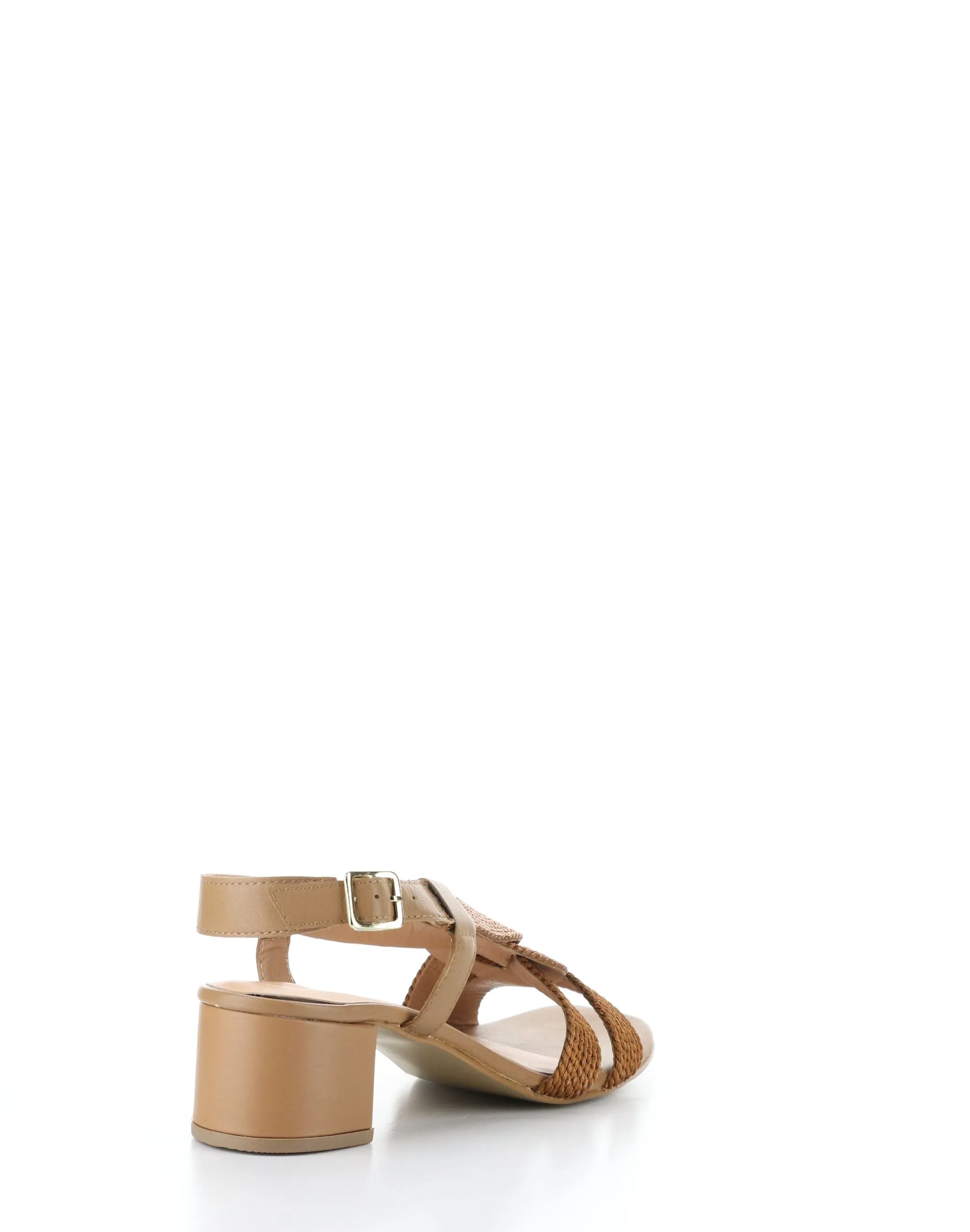 UPBEAT TAN Buckle Sandals - Vibrant Brown Strappy Shoes