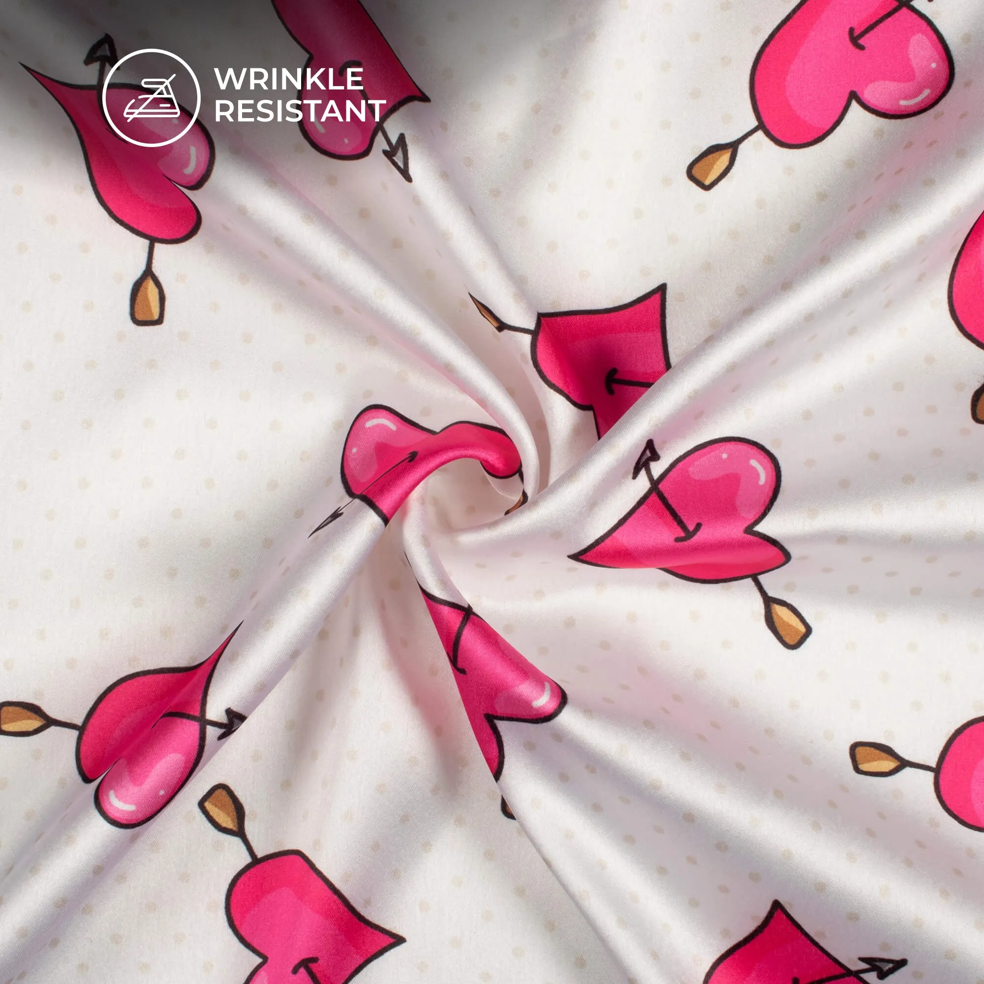 Valentine's Printed Japan Satin Fabric