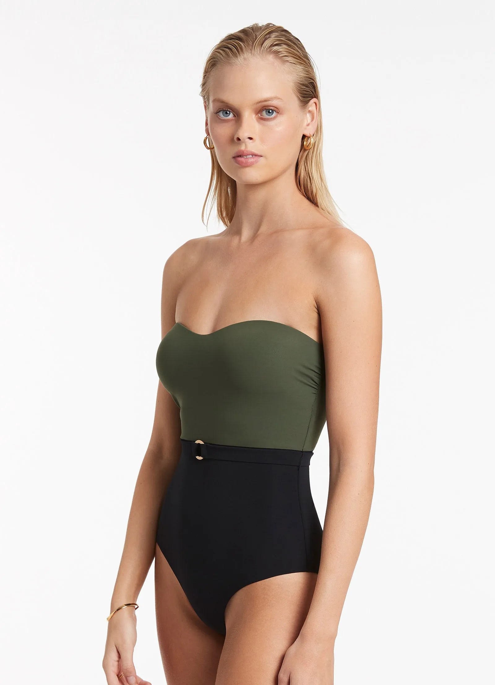 Versa Bandeau Swimsuit in Olive