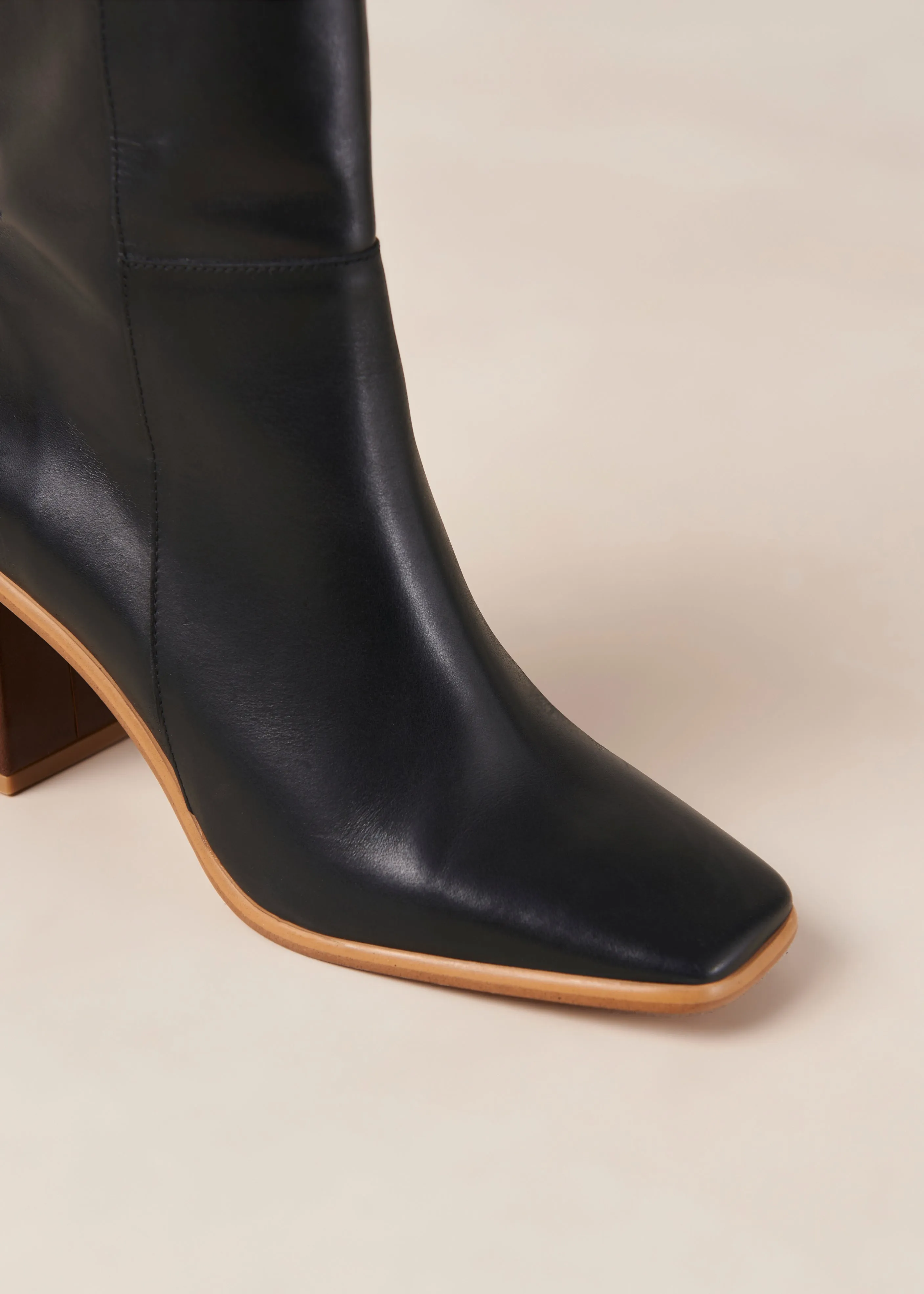 Vintage Black Leather Ankle Boots - West Style