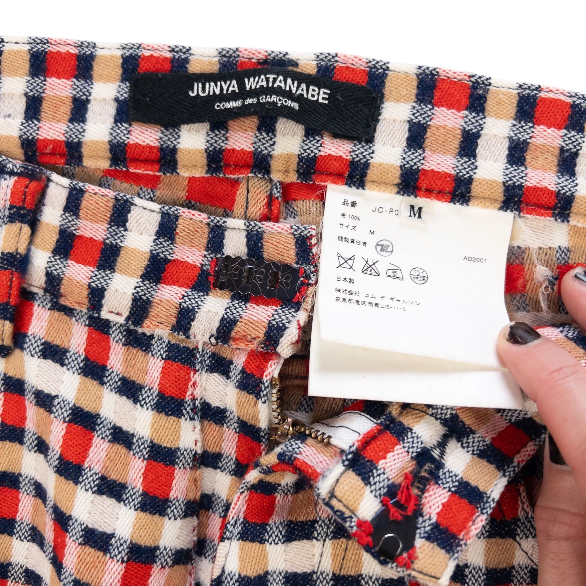 Vintage Junya Watanabe Wool Check 3/4-Length Trousers Size M