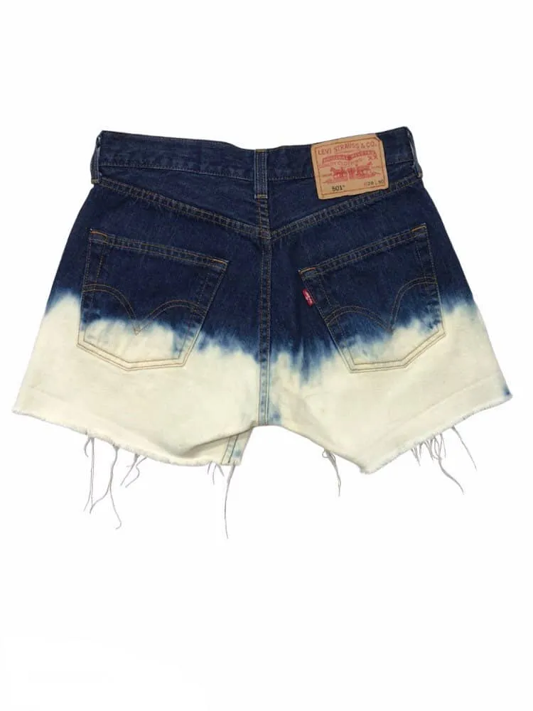 Vintage Levis Shorts Dip Bleach Ombré 501 W28