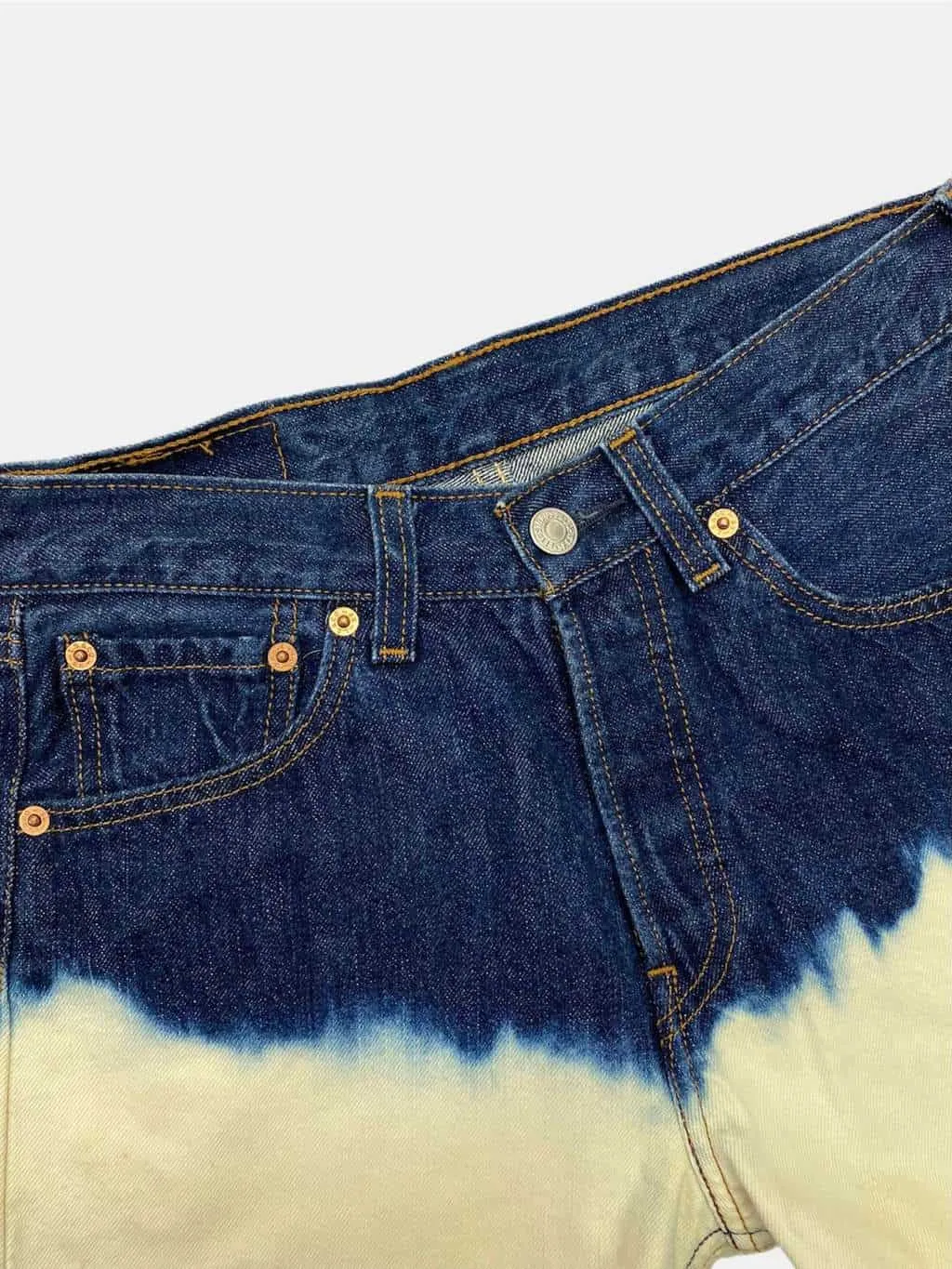 Vintage Levis Shorts Dip Bleach Ombré 501 W28