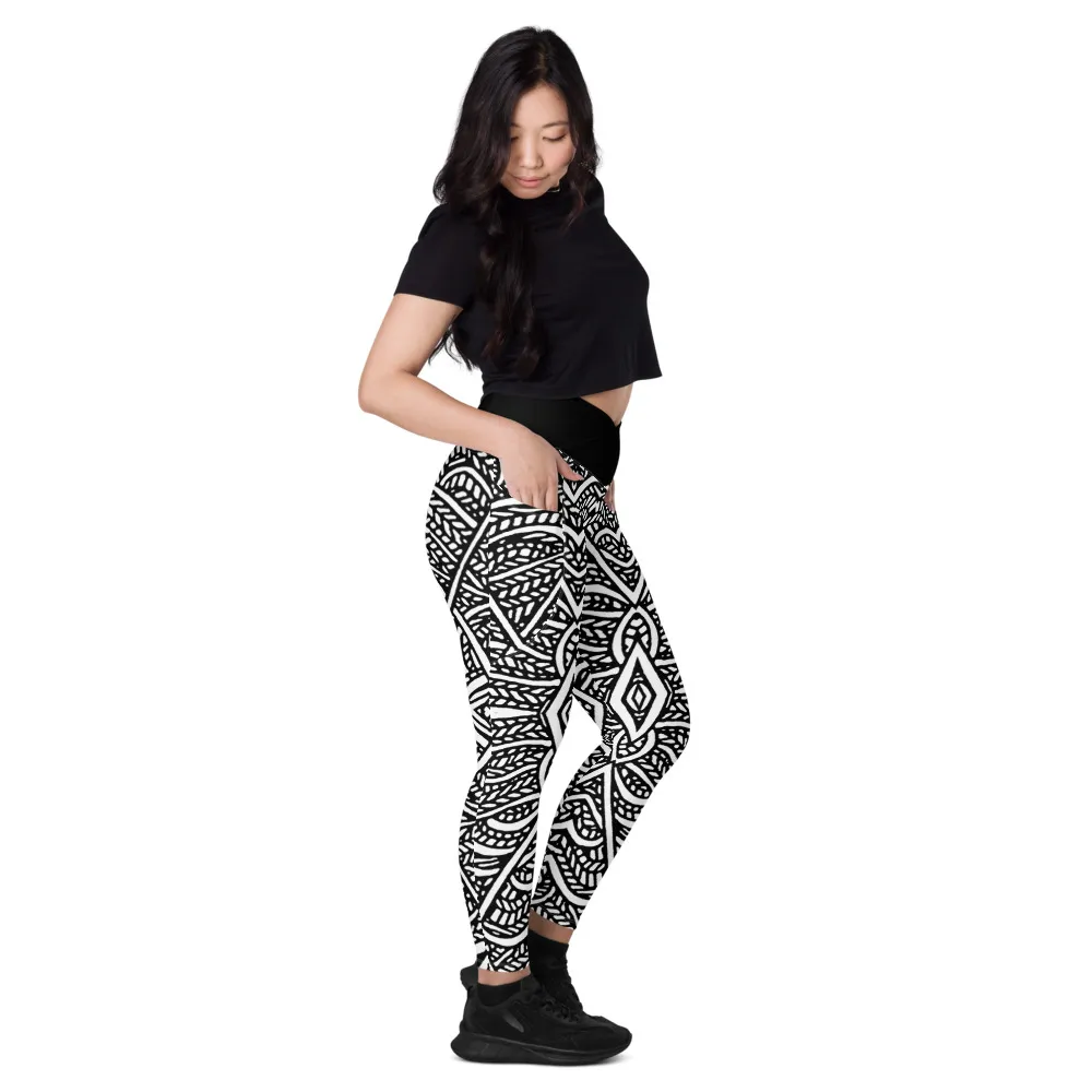 Water Eyes Crossover Leggings Pocketed