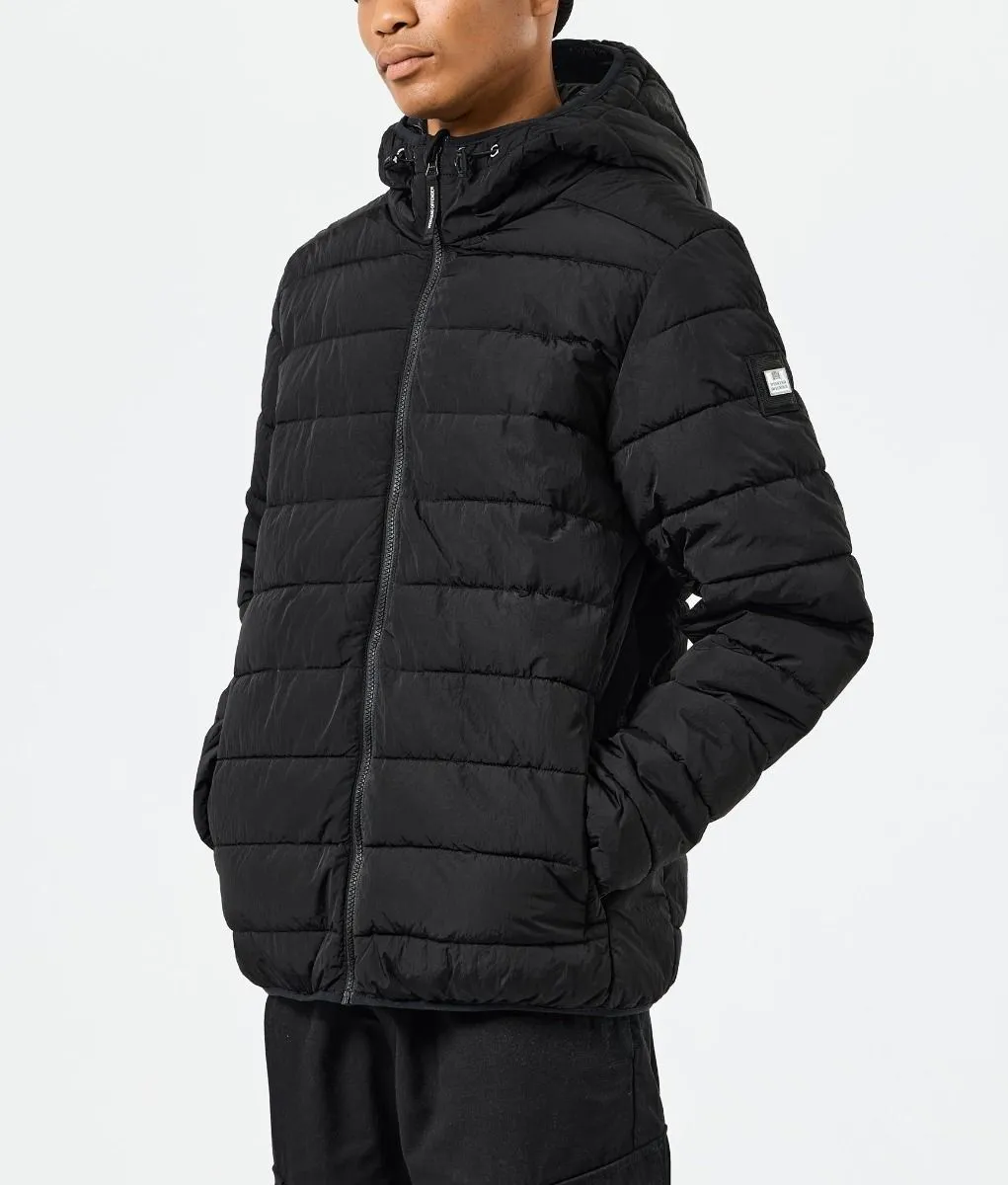 La Guardia Padded Puffer Jacket in Black by Weekend Offender