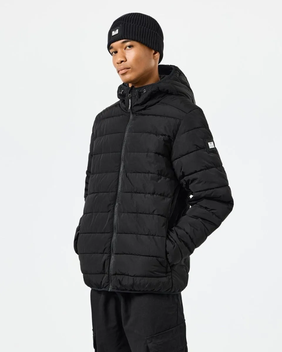 La Guardia Padded Puffer Jacket in Black by Weekend Offender