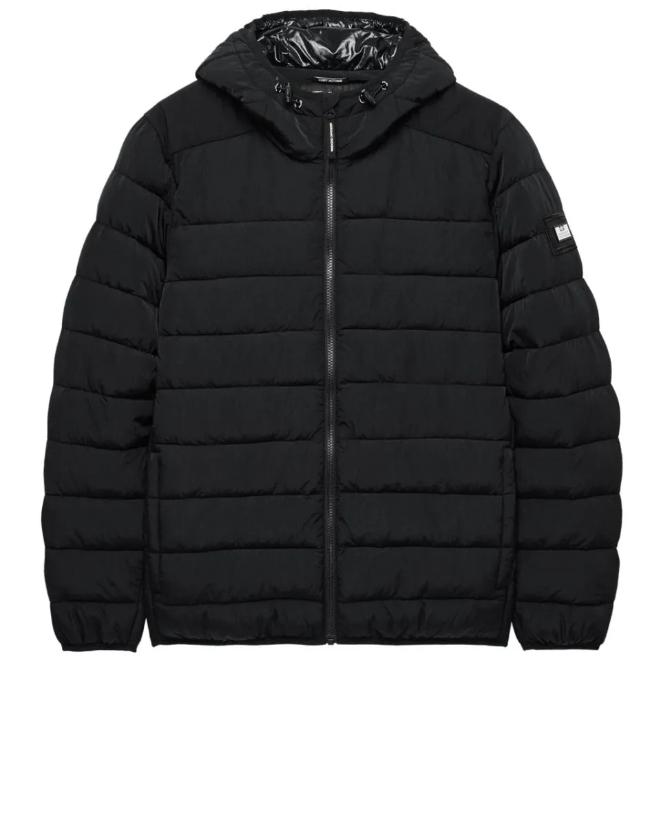 La Guardia Padded Puffer Jacket in Black by Weekend Offender