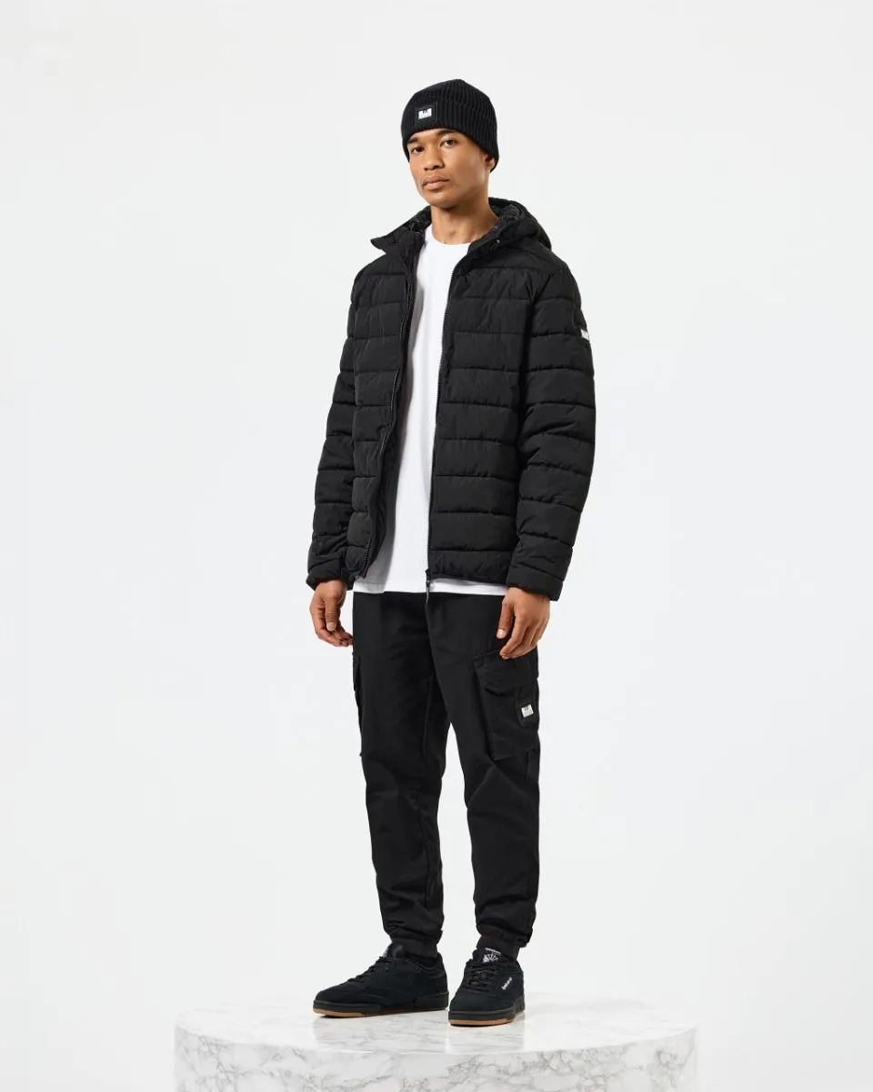 La Guardia Padded Puffer Jacket in Black by Weekend Offender