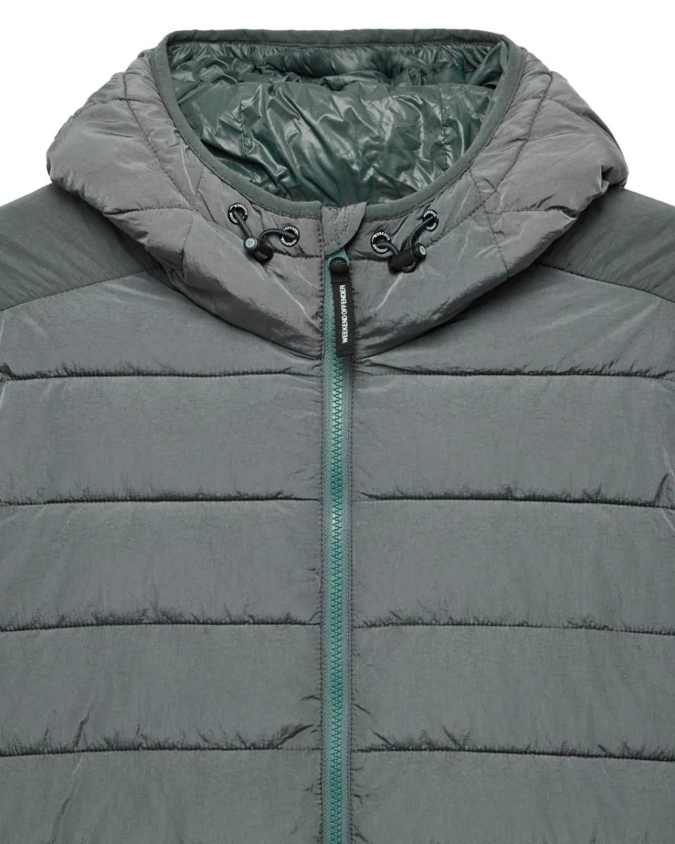 La Guardia Padded Puffer Jacket in Zinc by Weekend Offender