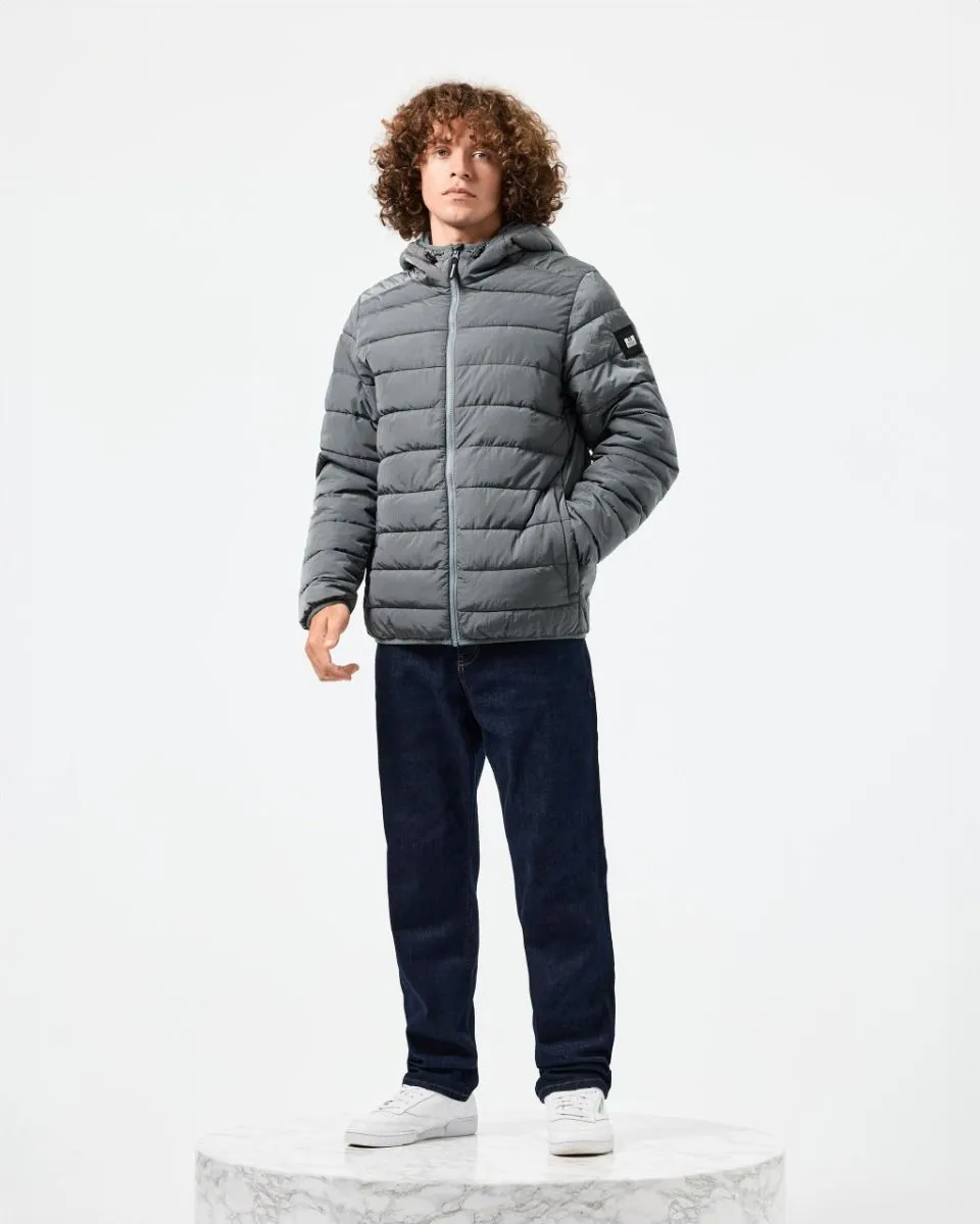 La Guardia Padded Puffer Jacket in Zinc by Weekend Offender